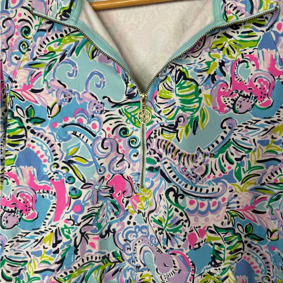 Lilly Pulitzer UPF 50 Skipper round Hem Popover Multi Over the Rainbow Medium - Picture 4 of 6